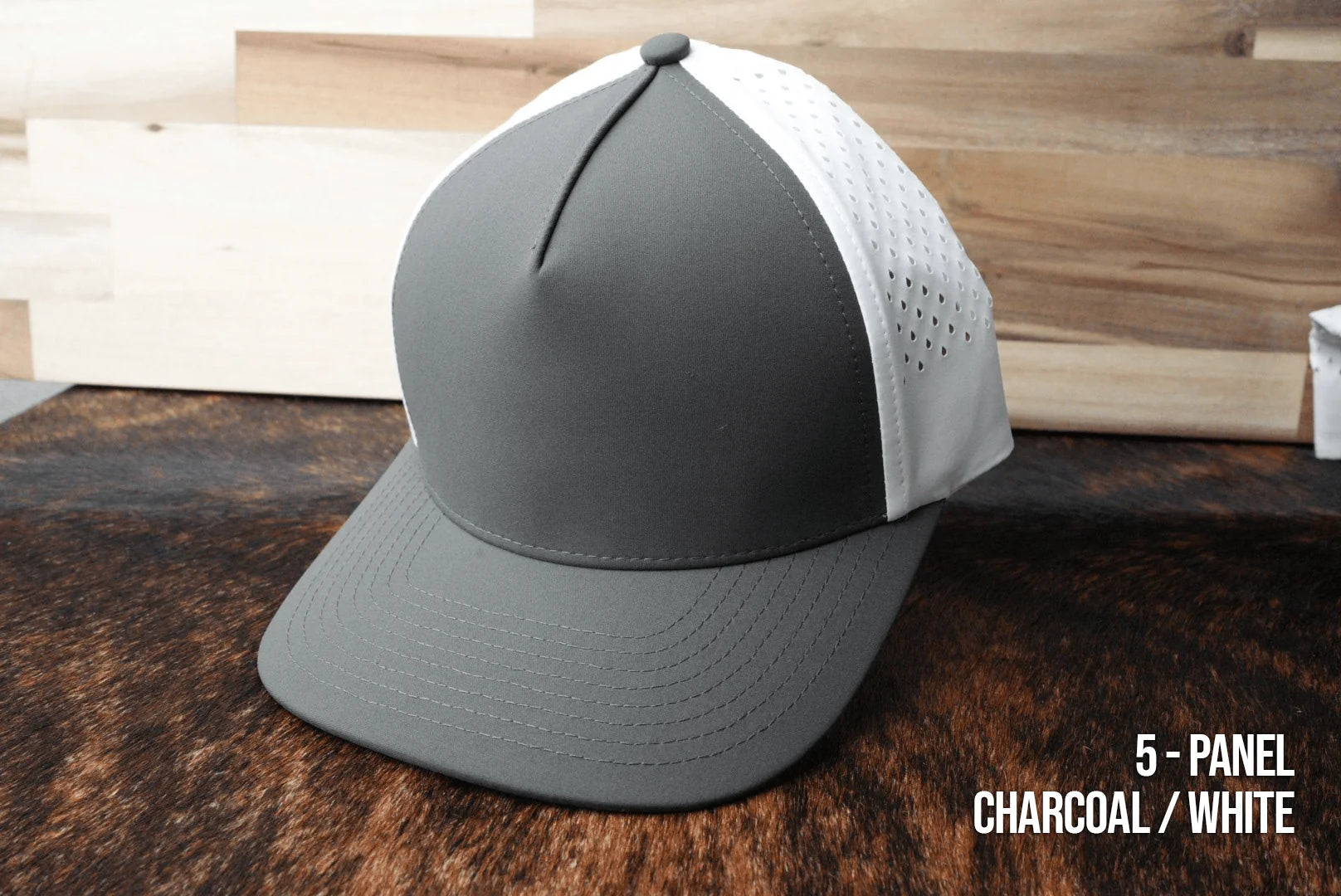 Hat - Charcoal and White