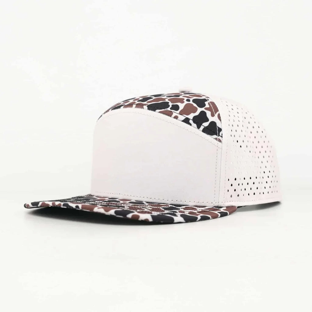Hat - Off White with Brown Camo