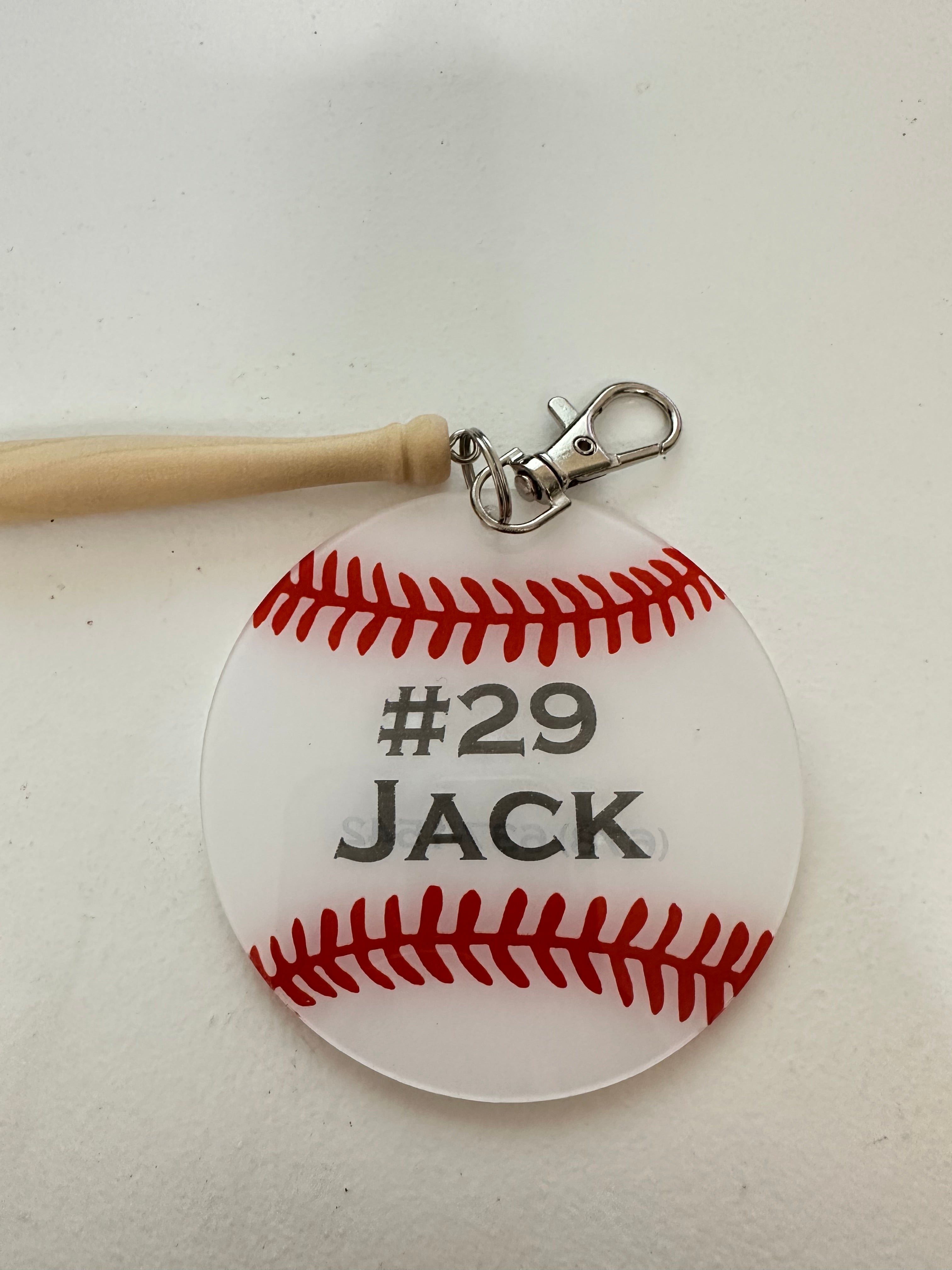Baseball Keychain with Bat