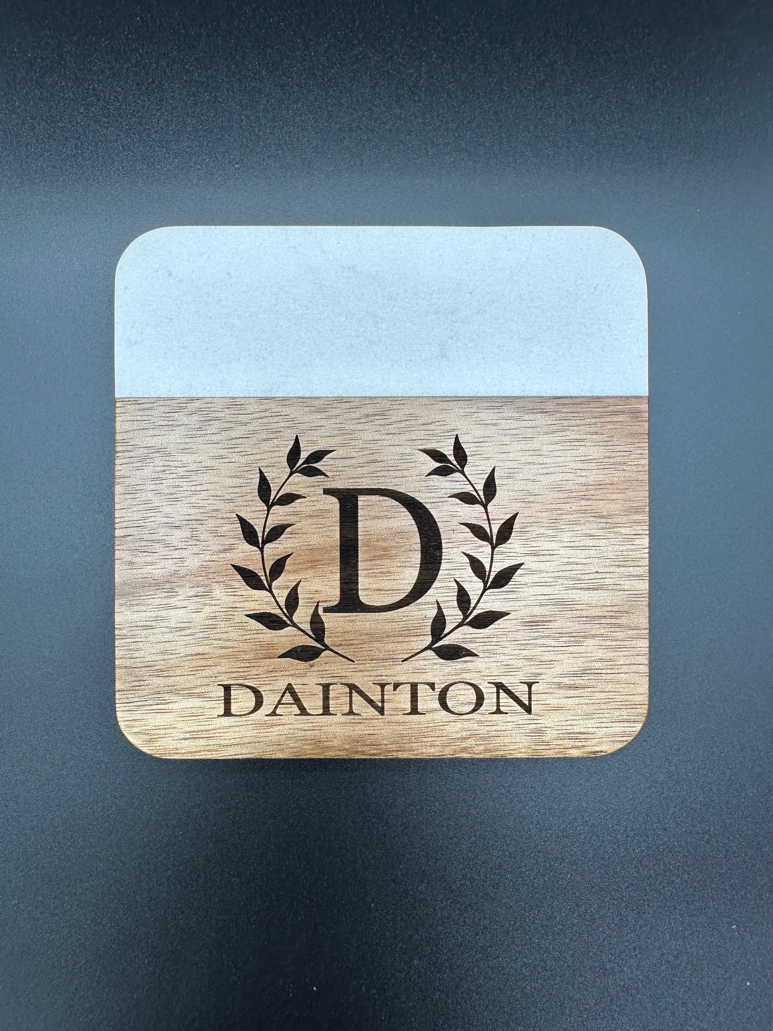 Wood and Marble Coasters - Set of 4
