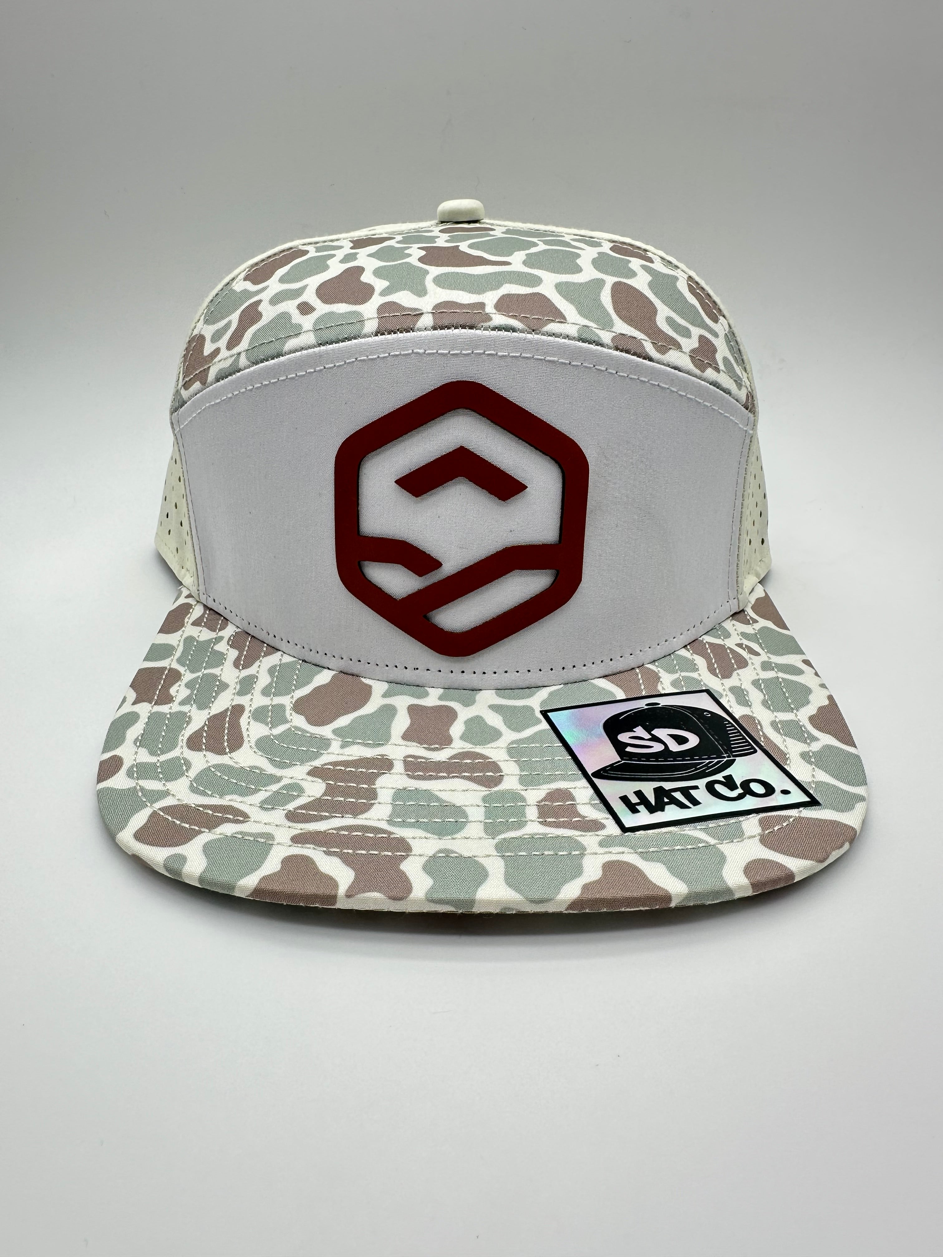6-Panel - White with Slate/Brown Camo