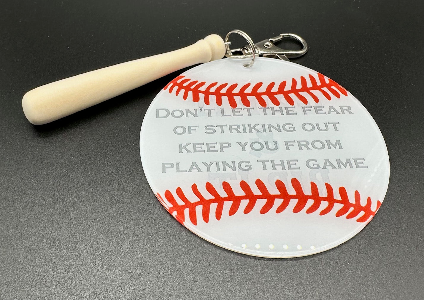 Baseball Keychain with Bat