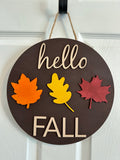 Wooden "Hello Fall" Sign