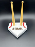 Home Plate Ring Holder w/2 Bats