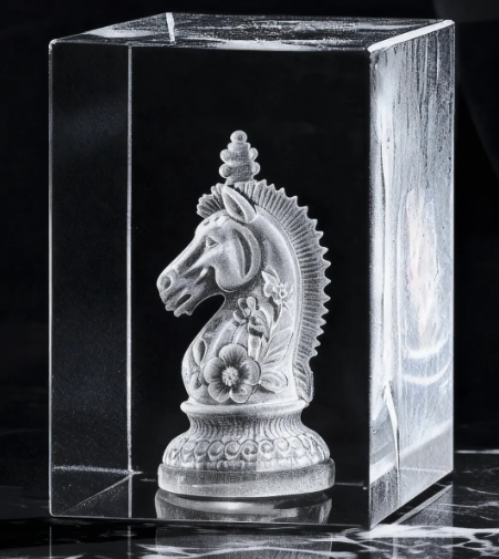 Crystal Rectangle w/Inner Engraving