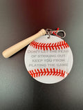 Baseball Keychain with Bat
