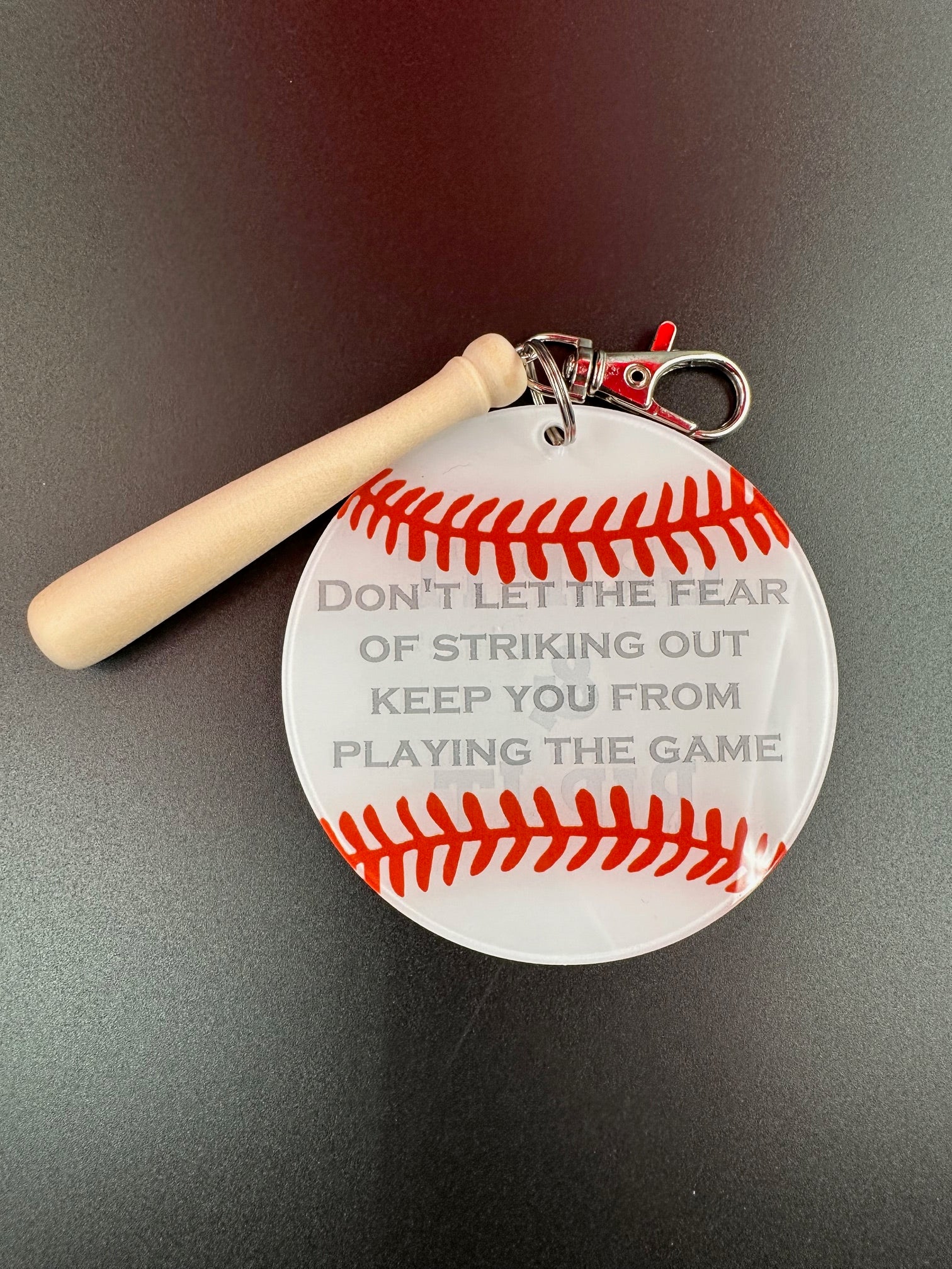 Baseball Keychain with Bat